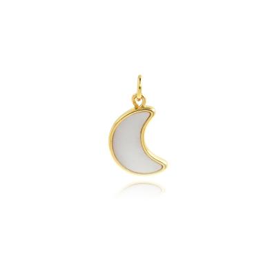 China Romantic Shell Jewelry Crescent Pearlescent Jewelry Pendant 18K White Gold Shell Moon Jewelry for sale