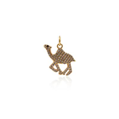 China Other Fashion Camel Gold Plated Camel Pendant Zircon Pendant DIY Jewelry Making Accessories Animal Pendant for sale