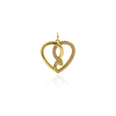 China Other Gold Plated Snake Wrap Heart Pendant DIY Animal Pendant Jewelry Supplies for sale