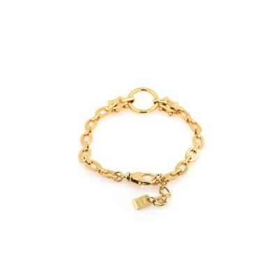 China Wholesale 18k Punk Gold Plated Hip Hop Style Adjustable Cuban Chain Bracelet For Women Men for sale