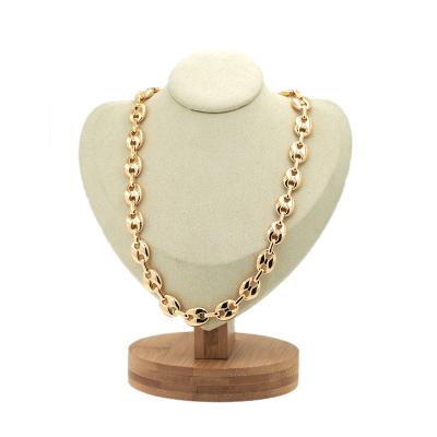 China FASHIONABLE Factory Direct Chain Link Hip Hop Necklace Coffee Bean Bead Chain New Design Gold Necklace for sale