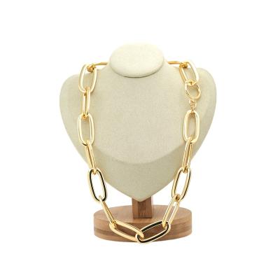 China FASHIONABLE Thick Oval Link Necklace Chain Thick Necklace 18K Gold Plated Women's Thick Gold Necklace for sale