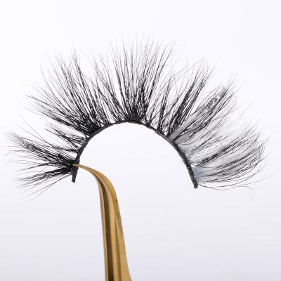 China Two Tone 25mm Mink Eyelash Cruelty Free Private Label Tapered Highlight 25mm 3D Mink Eyelash Vendor for sale