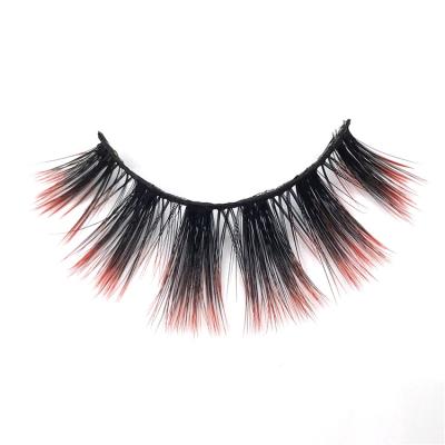 China Beauty Salon Colored Gradient Colored Lashes Private Label 5D 25mm Multi Layer Eyelash Strips for sale