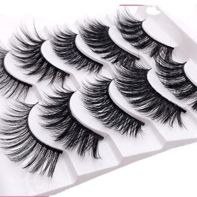 China Natural Soft Eyelash Wholesaler Customized 5 Pairs 3D False Eyelashes Mink Lashes Boxes for sale