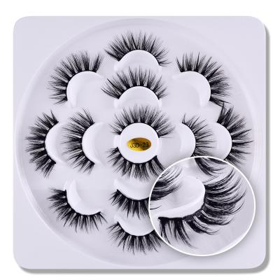 China 7pairs Sensitive Eyelashes Set One 3D Lashes Thicker Reusable False Eyelashes Handmade No Glue Makeup Eyelashes Kit for sale