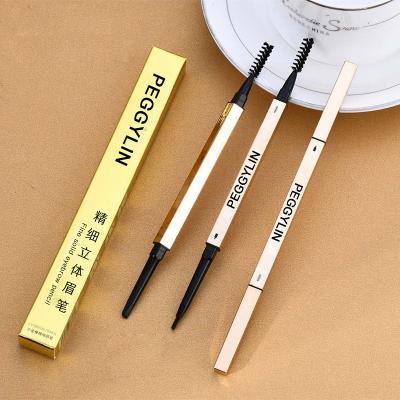 China RTS Double Head Triangle Eyebrow Pen Small Gold Bar Eyebrow Pen Small Wands Waterproof Eyebrow Pen Extremely Fine Dual Head for sale