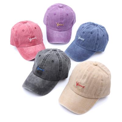 China COMMON Wholesale Fashion Outdoor Brand Sports Caps Cheap Cotton Vintage Unstructured Curved Distressed Washed Baseball Cap for sale