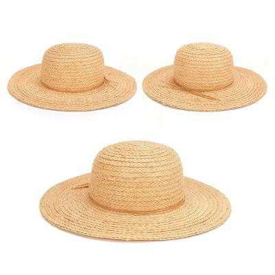 China Checked Summer Beach Wide Brim High Quality Paper Boater Straw Hat for sale