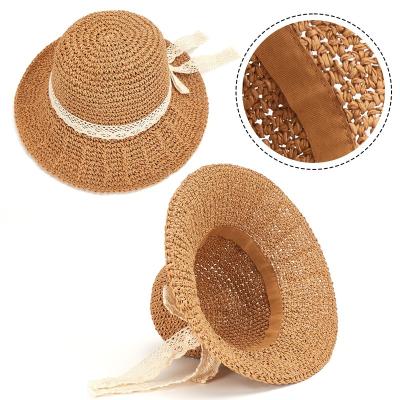 China Checked Wholesale New Design Wide Brim Handmade Sun Straw Hat for Women for sale