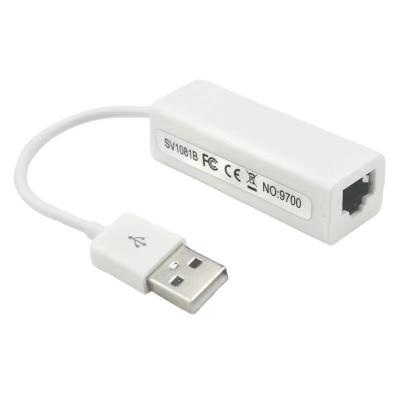 China Factory direct 9700 LAPTOP LAN Ethernet USB2.0 to RJ45 network port adapter with wired network card for sale