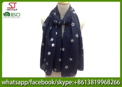 China China supplier silver star iron shawl gilding spring summer scarf  70*180cm 20%Cotton 80%Polyester sun protection for sale