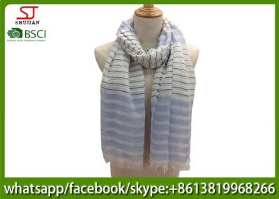 China China supplier three colors stripe yarn dyed fabric spring summer scarf 80*190cm100% Polyester keep fashion chiffon for sale