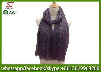 China China factory direct supply purple wrinkle spring summer thin scarf 100*180cm 100% Polyester pashmina keep fashion for sale