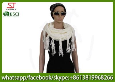 China 320g 80*25cm 100%Acrylic Knitting white snood scarf Hot sale  factory  keep warm fashion match clothes for sale