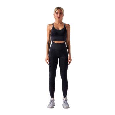 China 2 Piece Top Anti-Static Apparel Fashionable Sports And Workout High Quality Leggings Seamless Yoga Set for sale