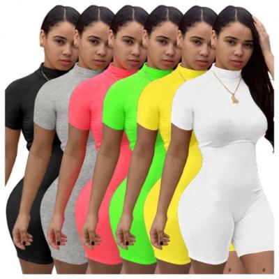 China Factory Wholesale Anti-Static Biker Shorts Set Outfit Women Bodycon One Piece Bib Overalls for sale