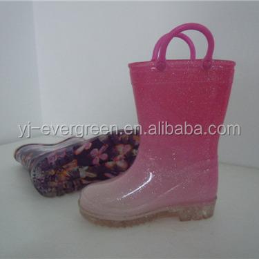 China LE173111 PVC Kids PVC Rainboots with Glitter for sale