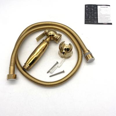 China MSC20303-2 Full Brass Gold Full Brass High Pressure Bidet Sprayer Diaper Shinning Traditional Handheld Sprayer for sale