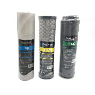 China Hotel box packing carbon pp granular gac CTO water filter cartridge elements for water purifier for sale