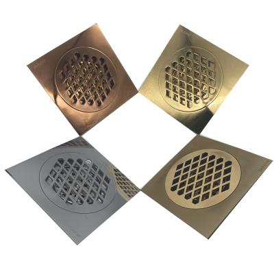 China Modern MFD20215 Matt Gold, Rose Gold Anti-Odor Brass Floor Drain Waste Grate Various Types Copper Traps Brass 6inch Floor Drain for sale