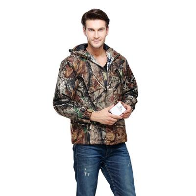 China Men's Outdoor 5V USB Custom Battery Electric Rechargeable Winter Jacket Camouflage Heated Hunting Jacket for sale