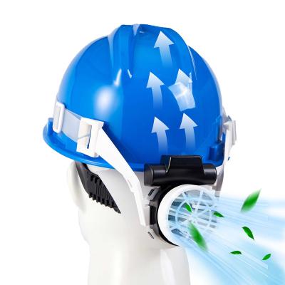 China Mini Size Custom Summer Labor Protection Construction Site Safety Fan Industrial Air Conditioned Mask Helmet With Fan for sale