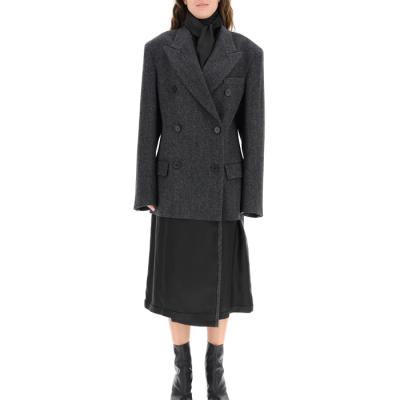 China OEM QUICK DRY Custom Fashion Cross Layered Coat Women Long Sheath Long Notched Lapel Overcoat for sale