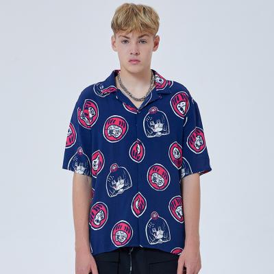 China OEM Anti Shrink Short Sleeve Custom All Over Print Rayon Shirts Mens for sale