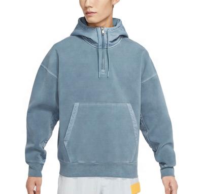 China custom Anti-wrinkle men hoodie pullover all colors casual vintage drop wash high quality shoulder for sale