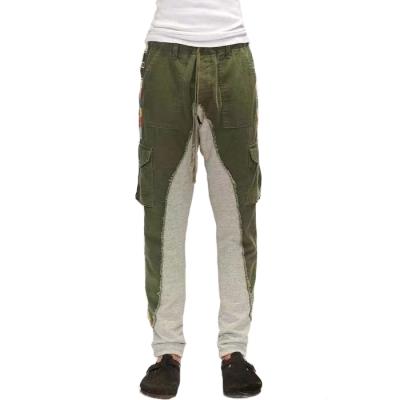 China New Fashion OEM Anti-wrinkle Cotton Patchwork Pants Straight Leg Cargo Pants For Men for sale