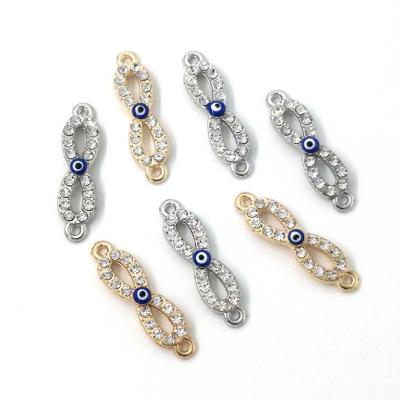 China CLASSIC Rhinestone Connector Infinity Shape Charm Designer Charms For DIY Bracelet for sale