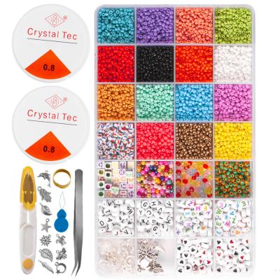 China 28Grigs Mix DIY Acrylic Glass Seed Bead For Jewelry Making DIY Beading Kit for sale