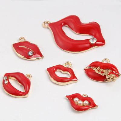 China CLASSIC Enamel Lips Charm For Jewelry Making , Jewelry Charm for sale