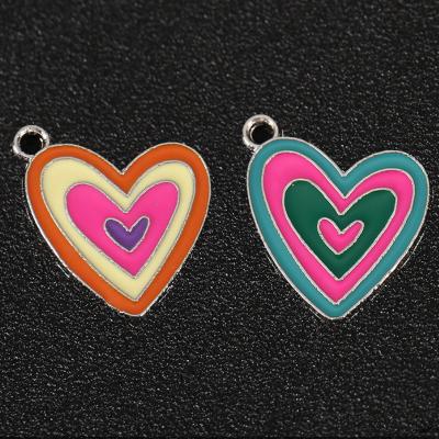 China CLASSIC Multicolor 18x20mm Heart Charm For DIY Jewelry Making Jewelry Connector for sale