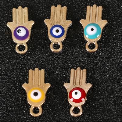 China CLASSIC 8x14mm Fatima Hamsa with eye charm for DIY jewelry making for sale