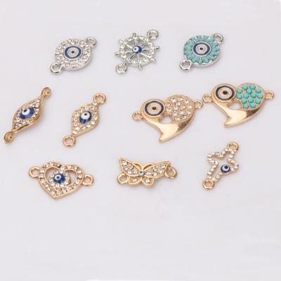 China CLASSIC gold plating evil eye bracelet connector for jewelry making for sale