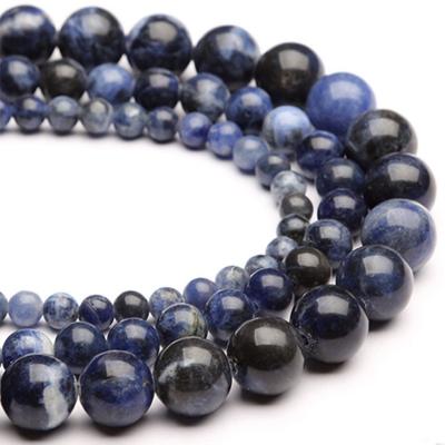 China Natural Opalescent / Sodalite Opalescent Stone Beads Gemstone For Jewelry Making for sale