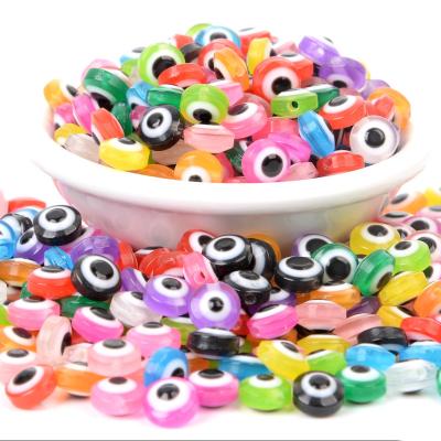 China Acrylic Resin Eye Flat Round Beads For Jewelry Making for sale