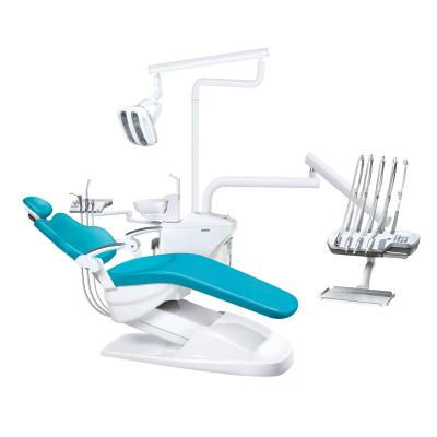 China Dentistry safety dental chair luxury print set with free light treatment for portable dental chair for sale