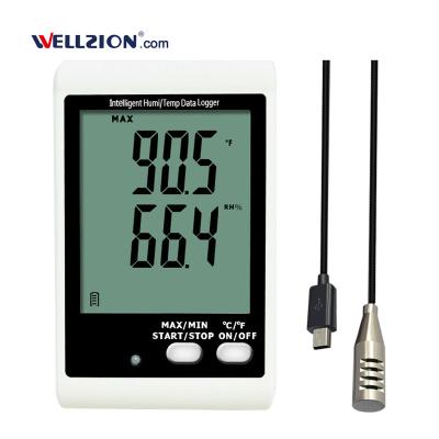 China DWL-21E LCD display large sound and light alarm probe external temperature and humidity monitor DWL-21E for sale