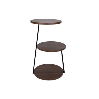 China Modern Three-Decker View High Quality Metal Coffee Living Room Side Table Wooden Side Table for sale