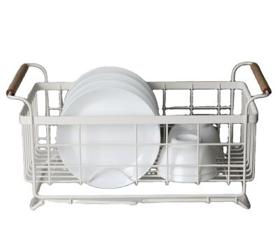 China Adjustable Push-Pull Metal Stored Dish Drying Rack Over Sink Dish Drainer Dish Rack for sale