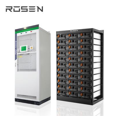 China Rosen 30kwh 50kwh 30KW lithium battery commercial hybrid solar power system on grid 300Kw solar power system for sale