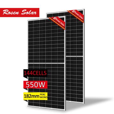 China Solar Power System Home Solar Panel / 550W Rosen Solar Panel Projects Half Price Mono Cell Solar Panel 550 for sale