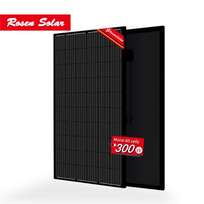 China Solar Power Systems 300watt All Black Solar PV Panel Factory Price Full Black Solar Panels 300W 60 Cells for sale