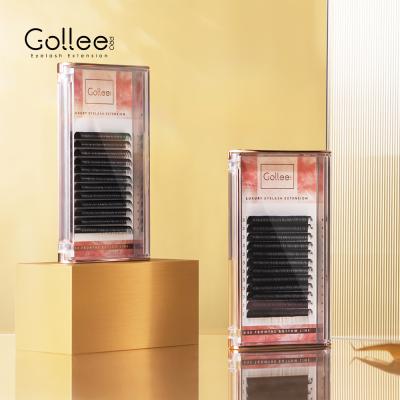 China Wholesale Gollee Korea Fuller Effect Eyelash Extensions Mink Eyelash Extensions Silk Easy Strand Different Volume for sale