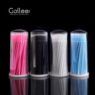 China Wholesale Gollee Disposable Eyelash Extension For Micro Lint Free Lash Eyelash Wand Stick Eyelash Extension Swabs for sale