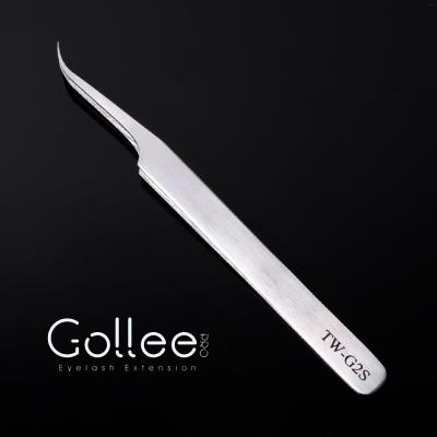 China Easy To Take Wicks Gollee 0.03 Volume Wholesale Individual Lash Extension Tweezers Lash Tweezers Custom Logo On Cluster Galore Glitter Case for sale