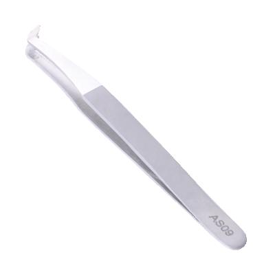 China Custom Tweezers Gollee Professional Curved Eye Lash Extension Tweezer Lashes Tweezers 45 Degree Metal Sharp Volume Custom Stainless Steel Best for sale